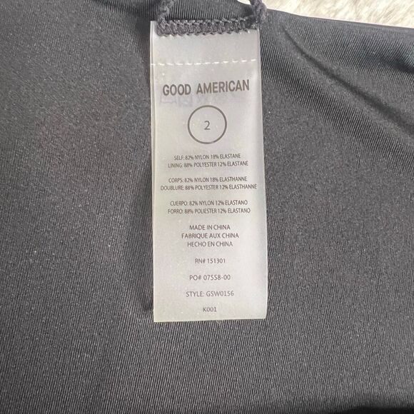 Good American Womens Black Matte Good Boy Short Bikini Bottom Size 2 Medium NWOT - Picture 4 of 4